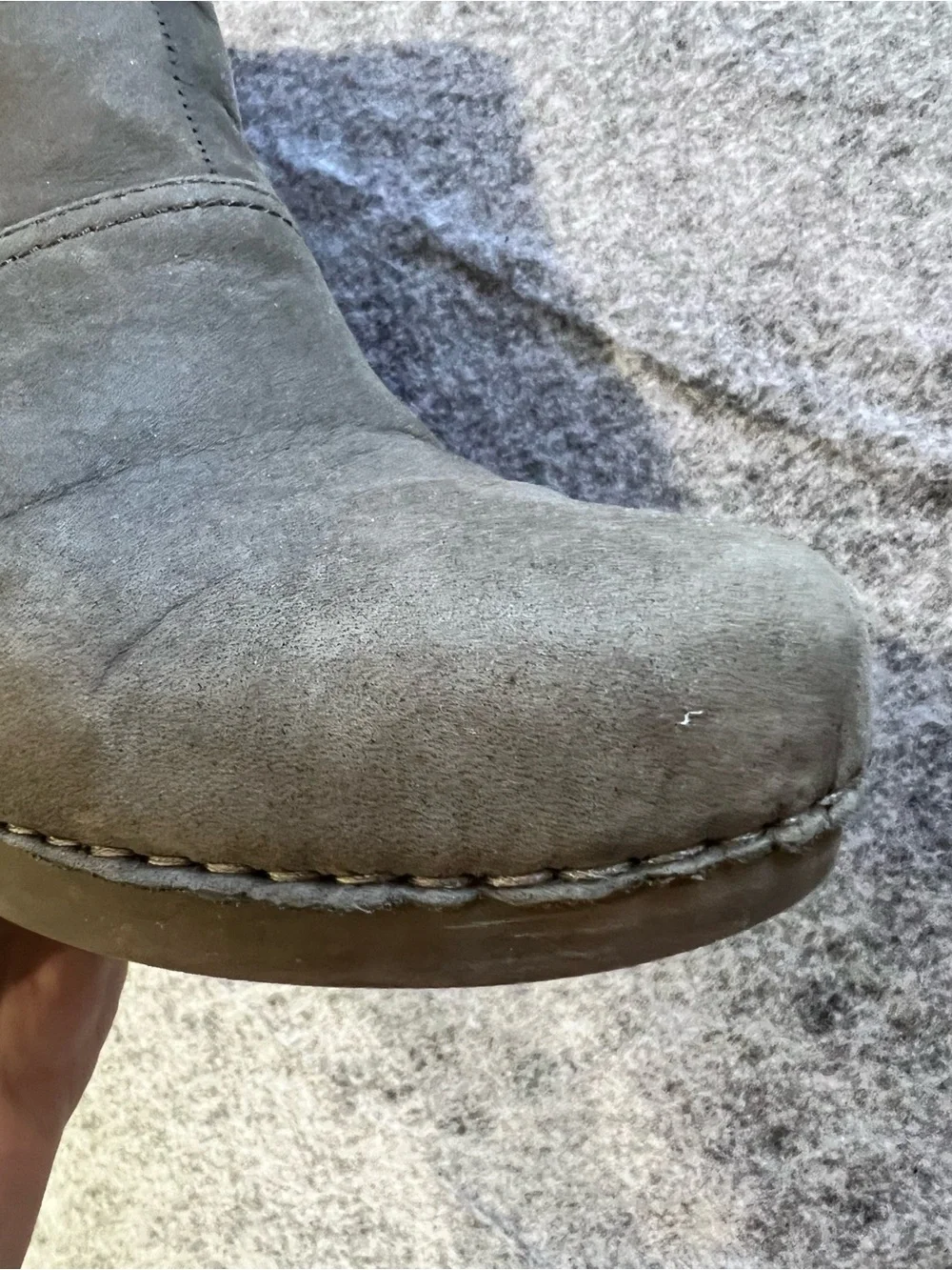 Dansko Gray Wedge Ankle Booties with Buckle